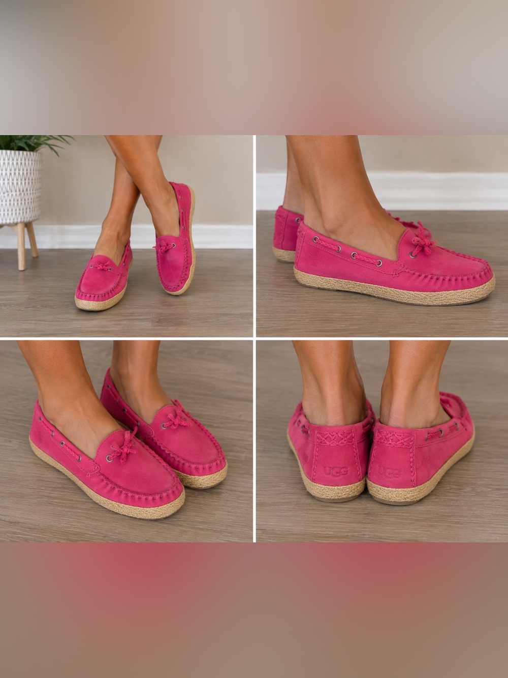 UGG Australia Women's CHIVON
Espadrille Loafer Boat Pink Shoes Sz
US 8
